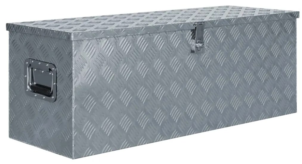 Caixa de alumínio 110,5x38,5x40 cm prateado