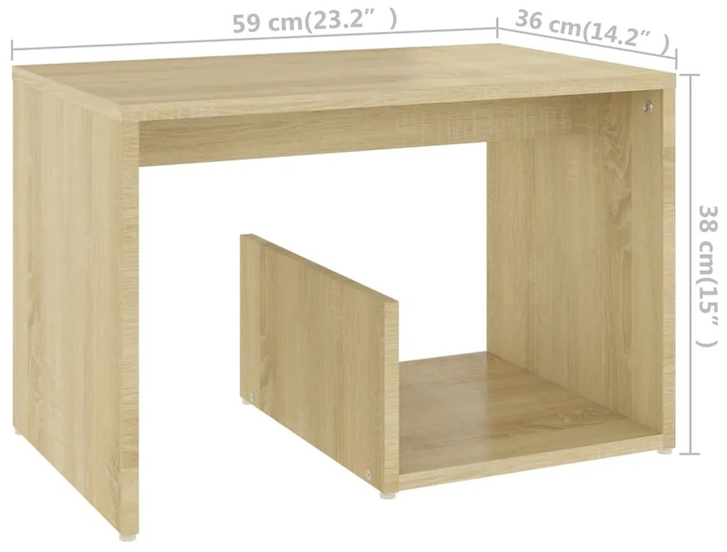 Mesa de apoio 59x36x38 cm derivados de madeira carvalho sonoma