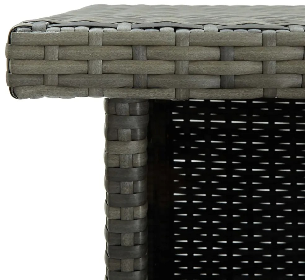 Mesa bar de canto 100x50x105 cm vime PE cinzento