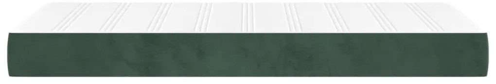 Colchão de molas ensacadas 80x200x20 cm veludo verde-escuro