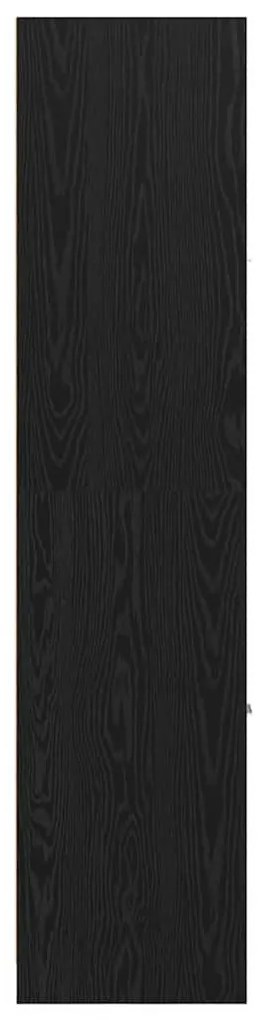 Armário de Apotecário Carvalho Preto 30x41x174,5 cm Madeira Engenharia