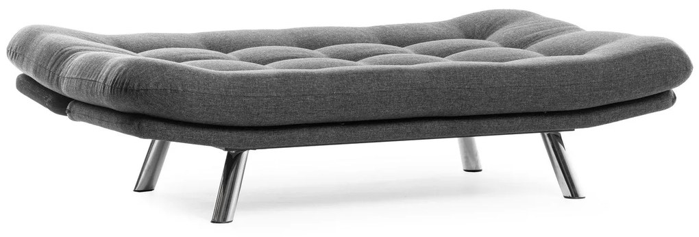 Sofá-Cama de 3 Lugares Misa – Cinzento Escuro – 52x175x40 cm