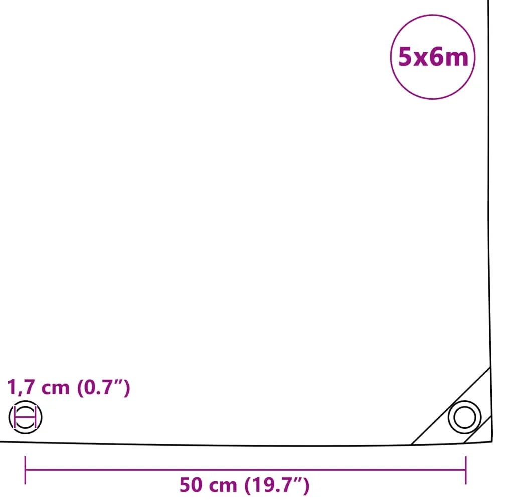 Lona 650 g/m² 5x6 m branco