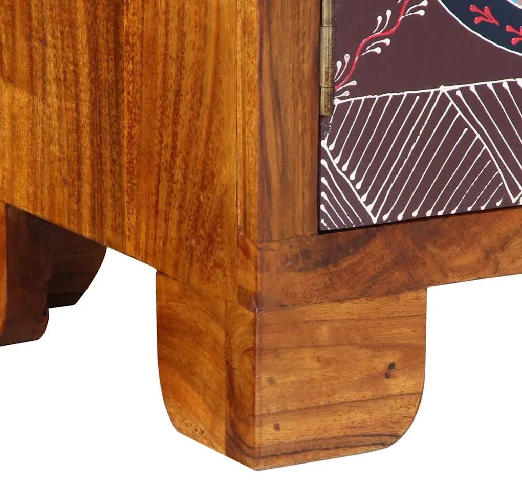 Móvel de TV multicor 90x30x45 cm madeira de acácia maciça