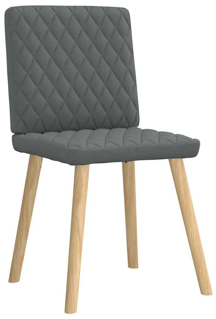 Cadeiras de jantar 4 pcs tecido cinzento-escuro