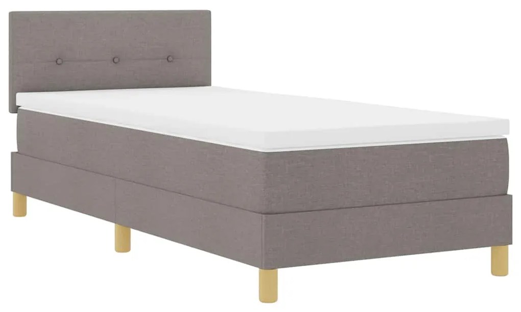 Cama Box com Colchão &amp; LED Taupe 80x200 cm Tecido