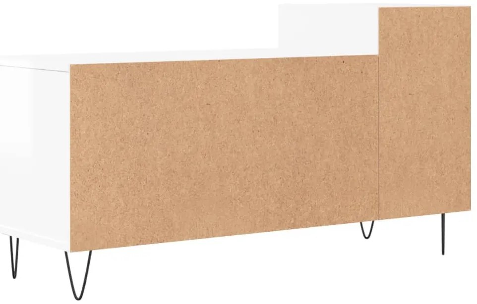 Móvel para TV 100x35x55 cm derivados madeira branco brilhante