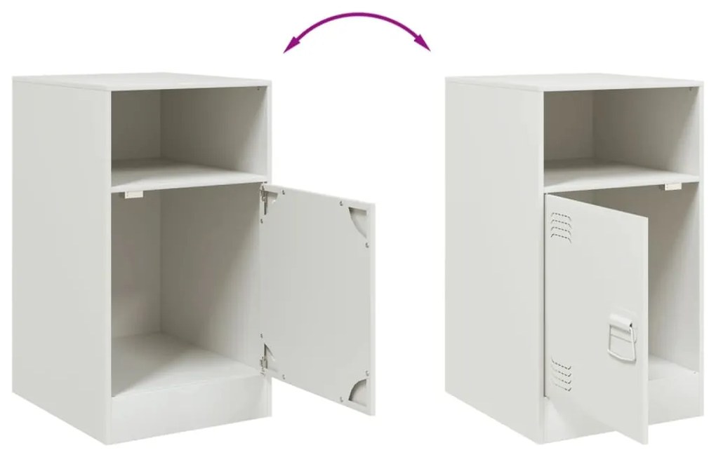 Mesa de cabeceira 34,5x39x62 cm aço branco