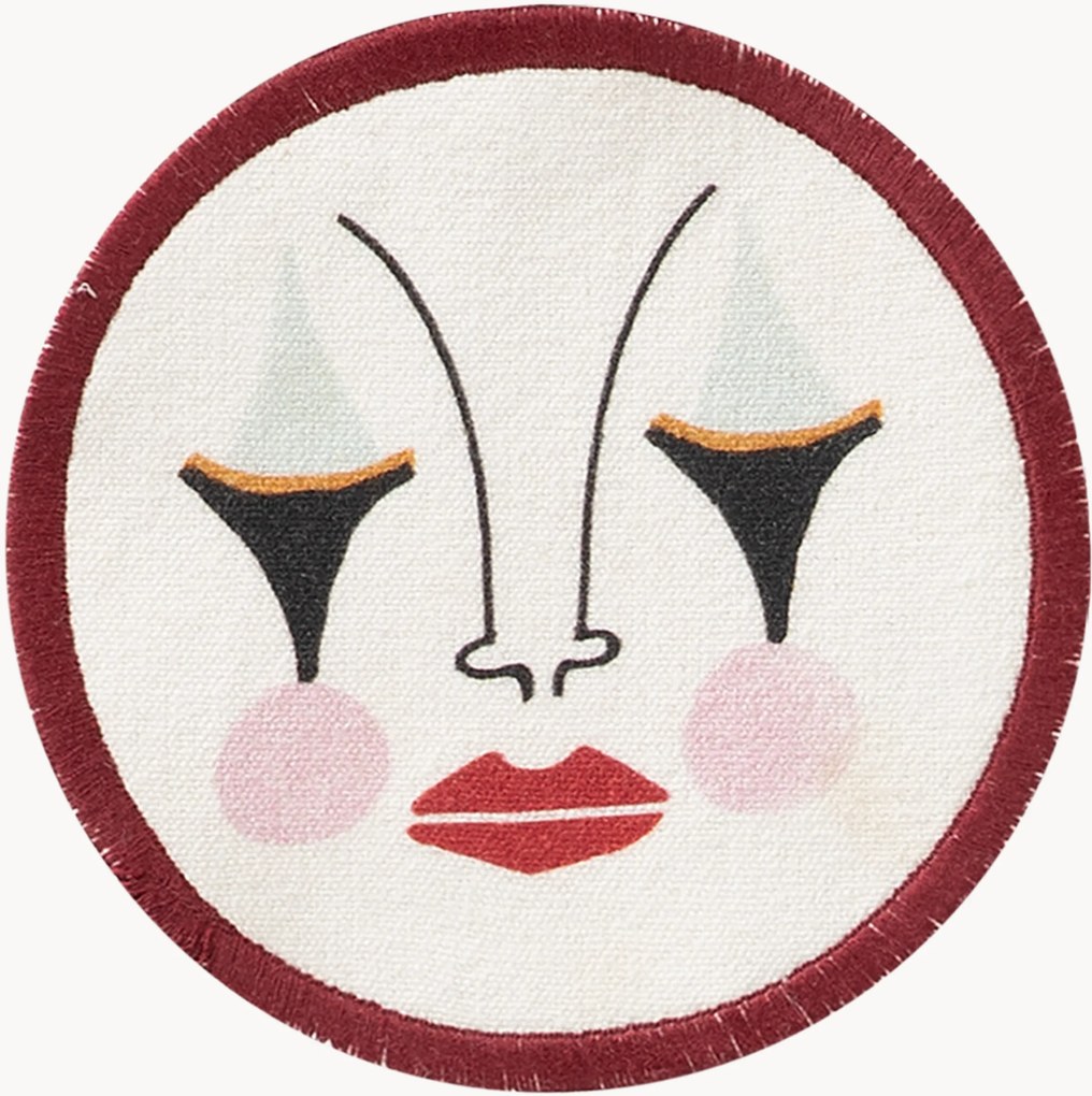 Bases para copos pintadas à mão Pierrot, conjunto de 4