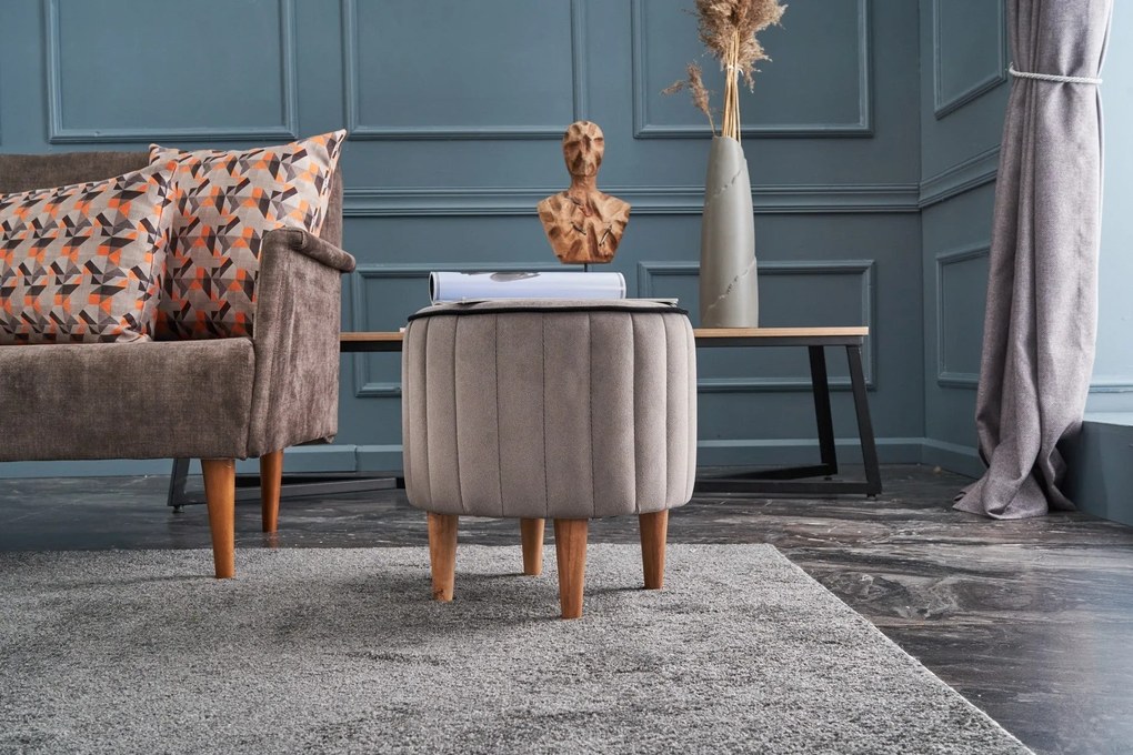 Pouffe Lindy – Cinzento – 40 cm x 40 cm x 40 cm