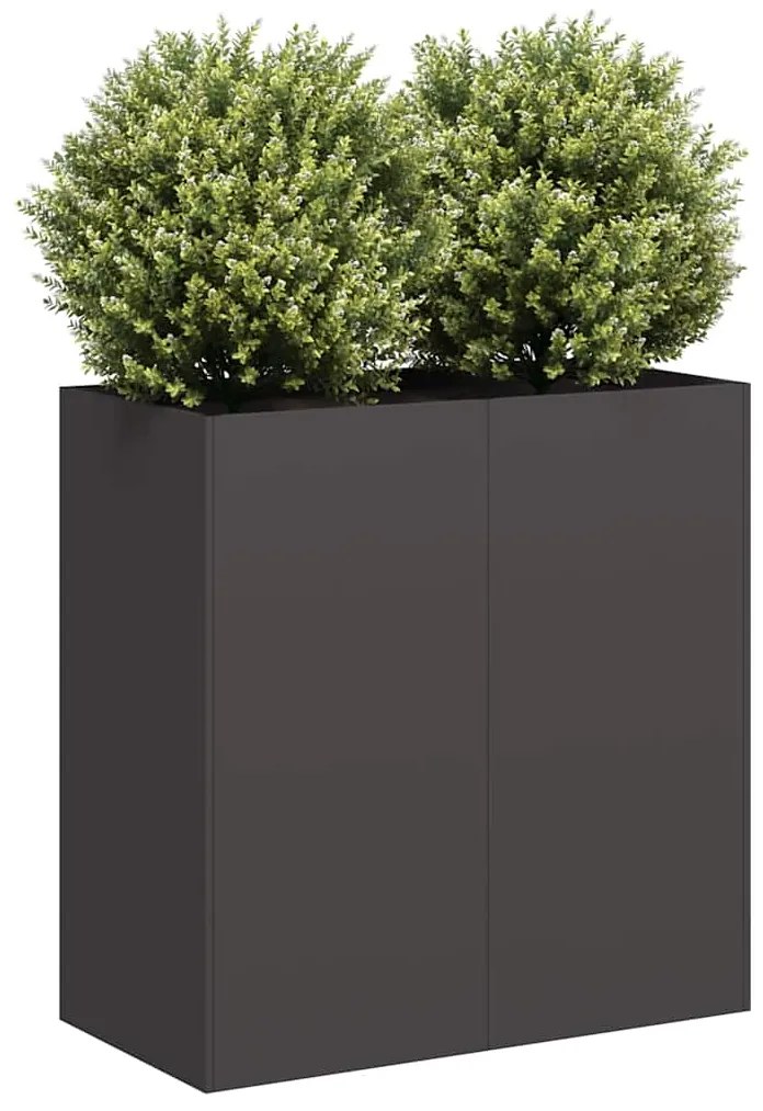 Vaso floreira 80x40x80 cm aço laminado a frio preto
