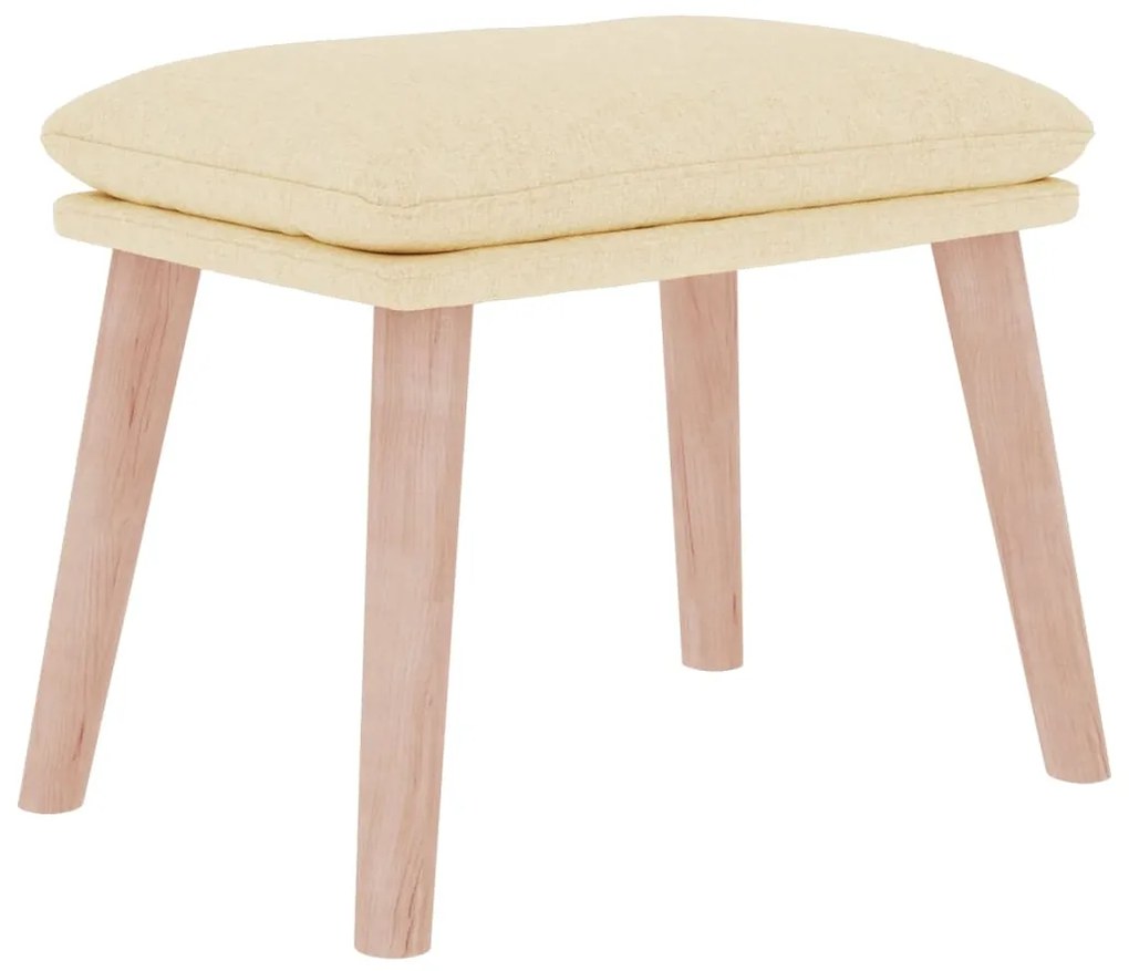 Cadeira de baloiço com apoio de pés tecido cor creme