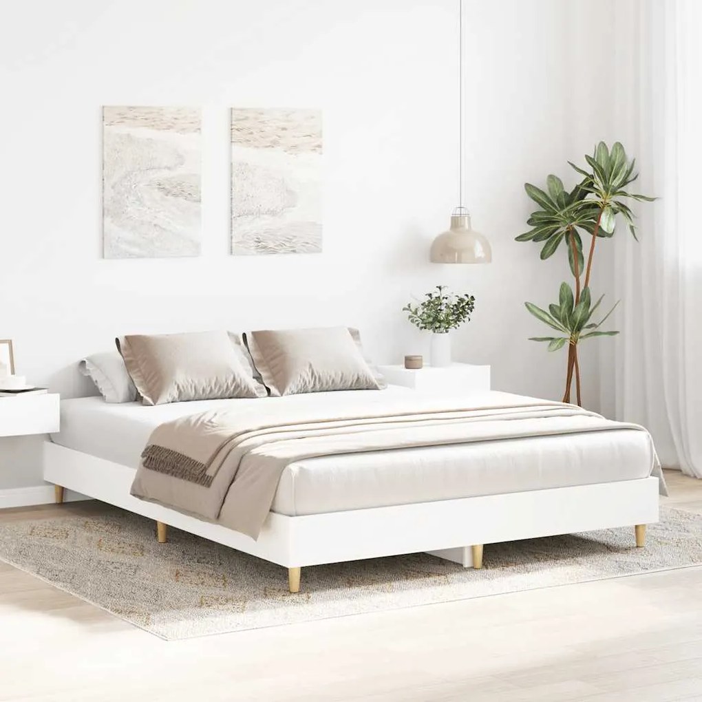 Estrutura de cama sem colchão 140x200 cm branco
