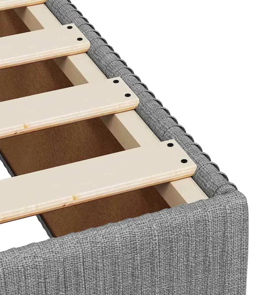 Estrutura de cama sem colchão 90x200 cm tecido cinzento-claro