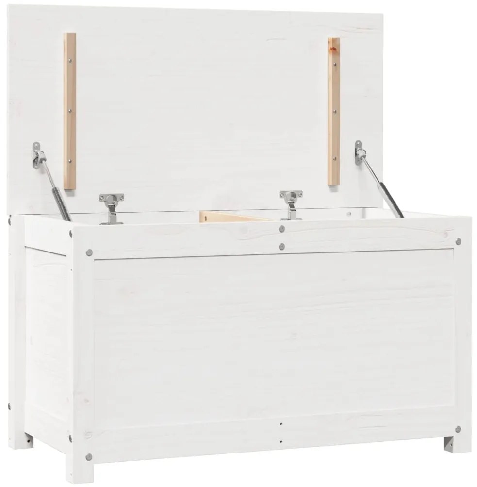 Caixa de arrumação 80x40x45,5 cm madeira de pinho maciça branco