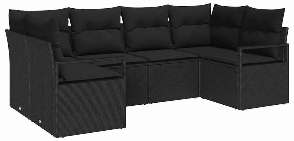 Conjunto de Sofá de Jardim com 6 peças da com Almofadas de Rattan Poli