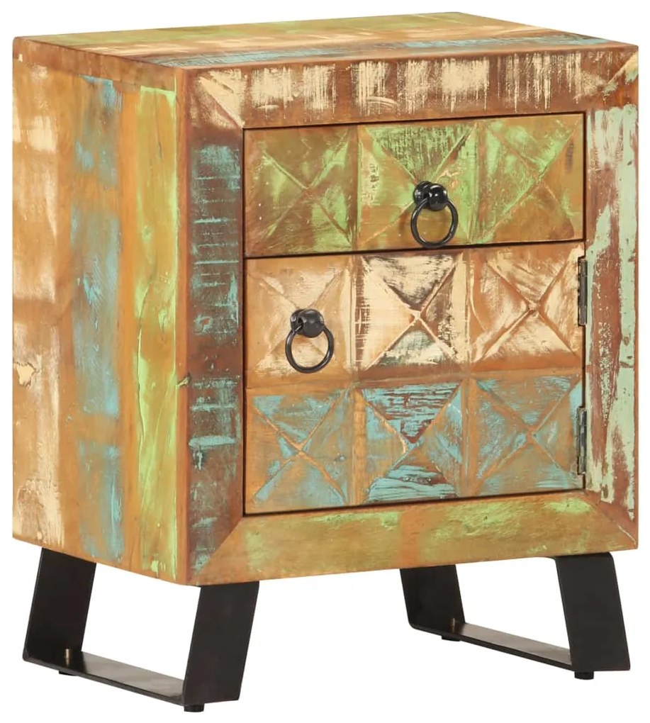 Mesa de cabeceira 40x30x50 cm madeira recuperada maciça