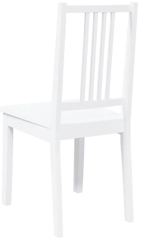 Cadeiras de jantar 2 pcs madeira de seringueira maciça branco