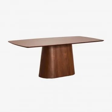 Mesa De Jantar Retangular 200x100 Cm Em Madeira Aura Folheado De Nogueira & Folheado De Nogueira - Sklum