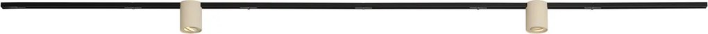 Modern Track Lighting System Black with 2 Beige Spotlights 1-Phase - Iconic Rondoo Up
