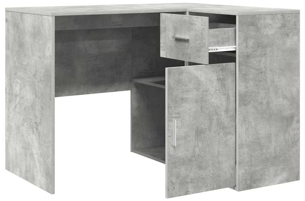 Mesa de Canto Cinza Concreto 102x88x75 cm Madeira Engenheirada