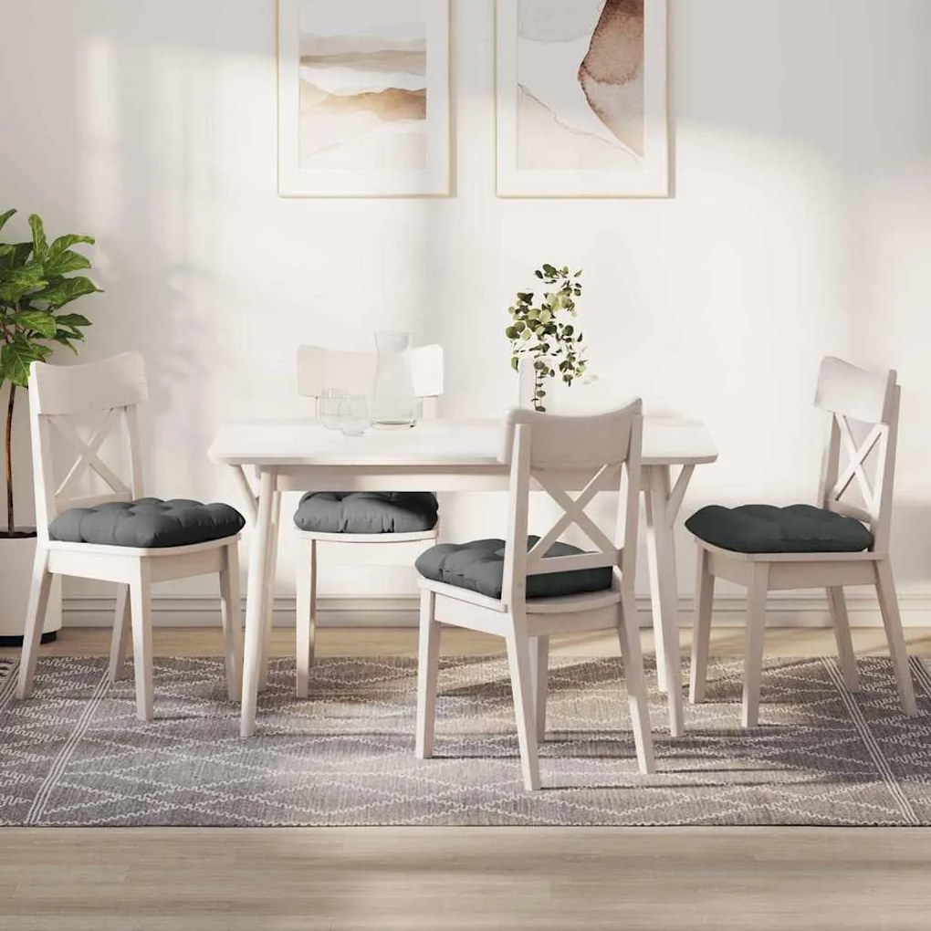 vidaXL Almofadas de Assento 4 pcs Cinza Escuro 40 x 40 x 12 cm tecido