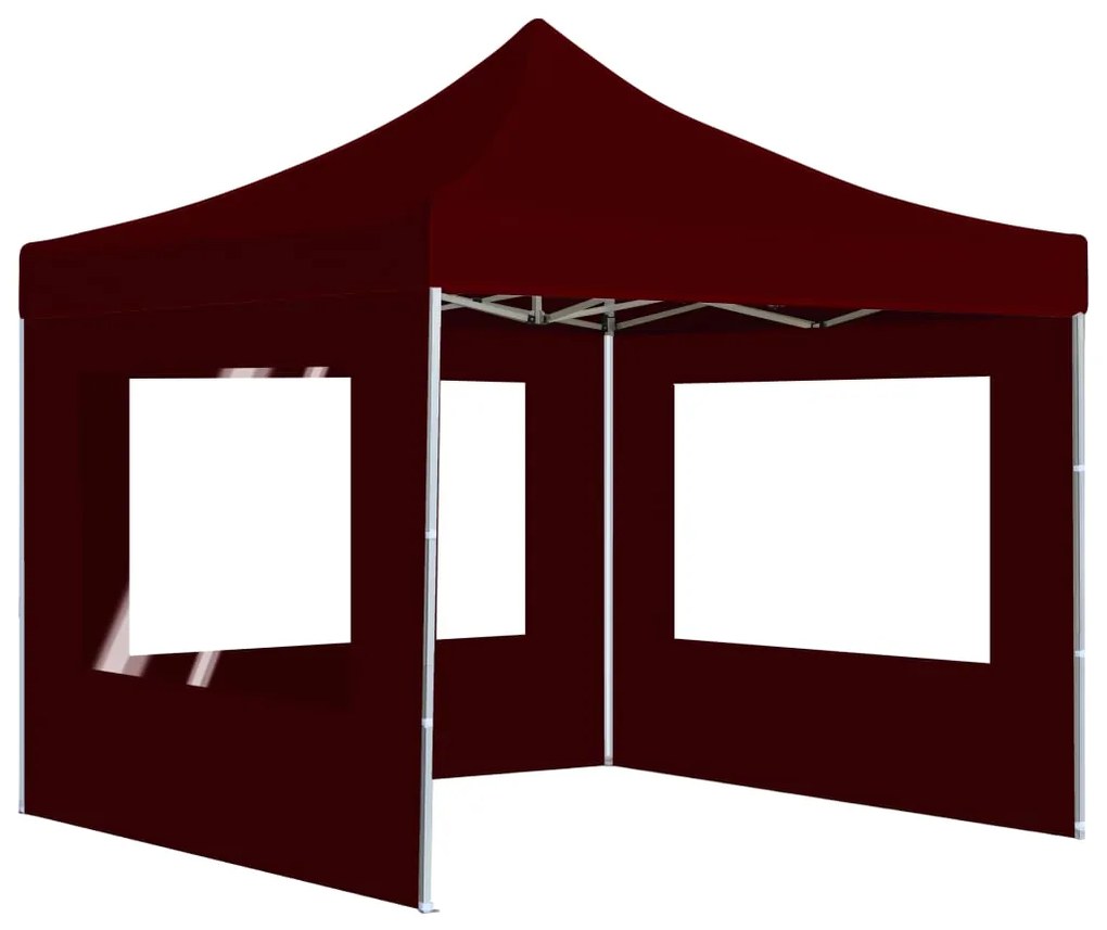 Tenda dobrável profissional com paredes alumínio 2x2 m bordô