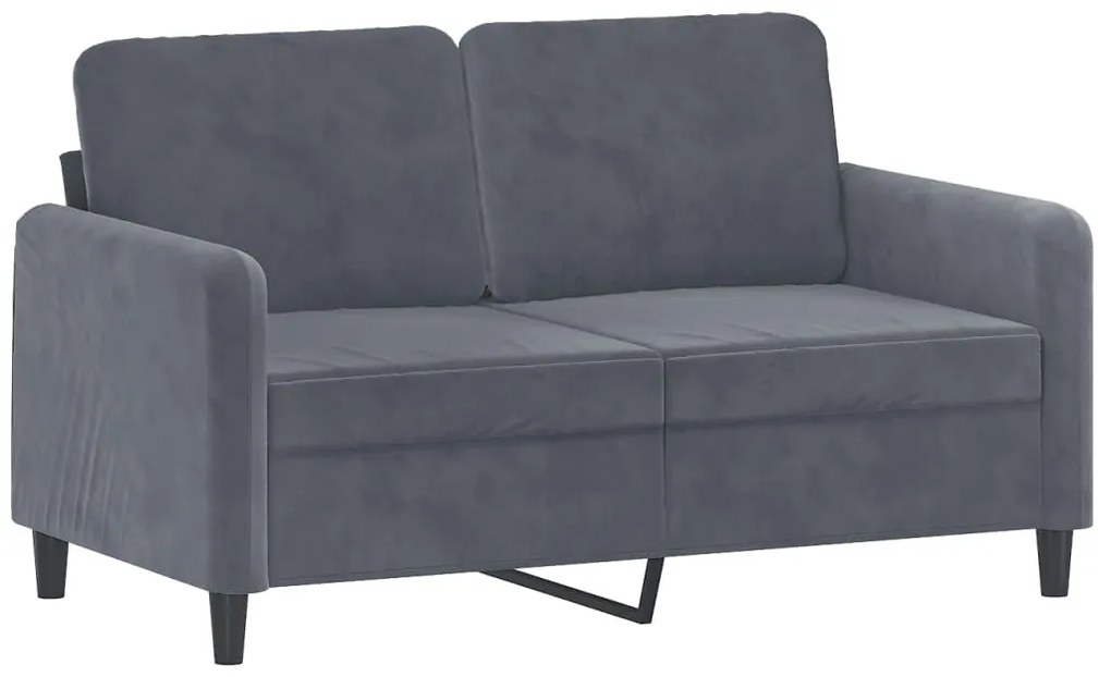 2 pcs conjunto de sofás veludo cinzento-escuro