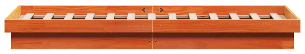 Estrutura de cama c/ LEDs 135x190 cm pinho maciço castanho mel