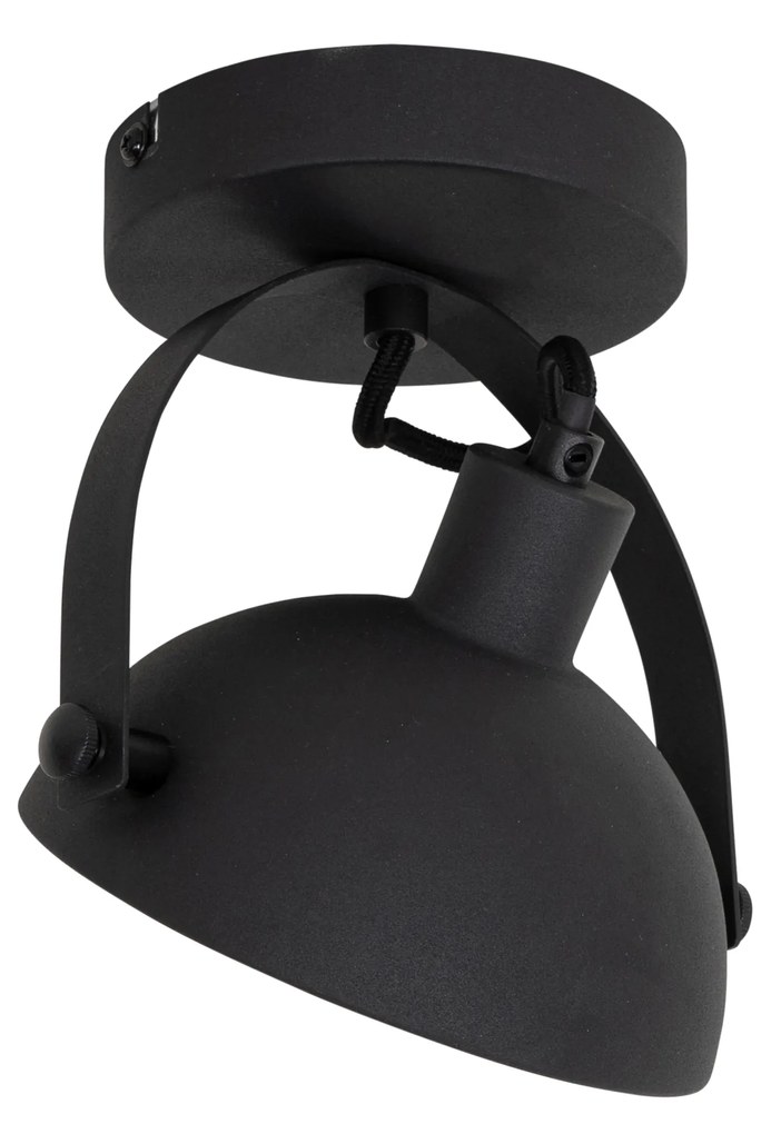 Luminária de teto industrial preta com dourado 15 cm ajustável - Magnax Industrial