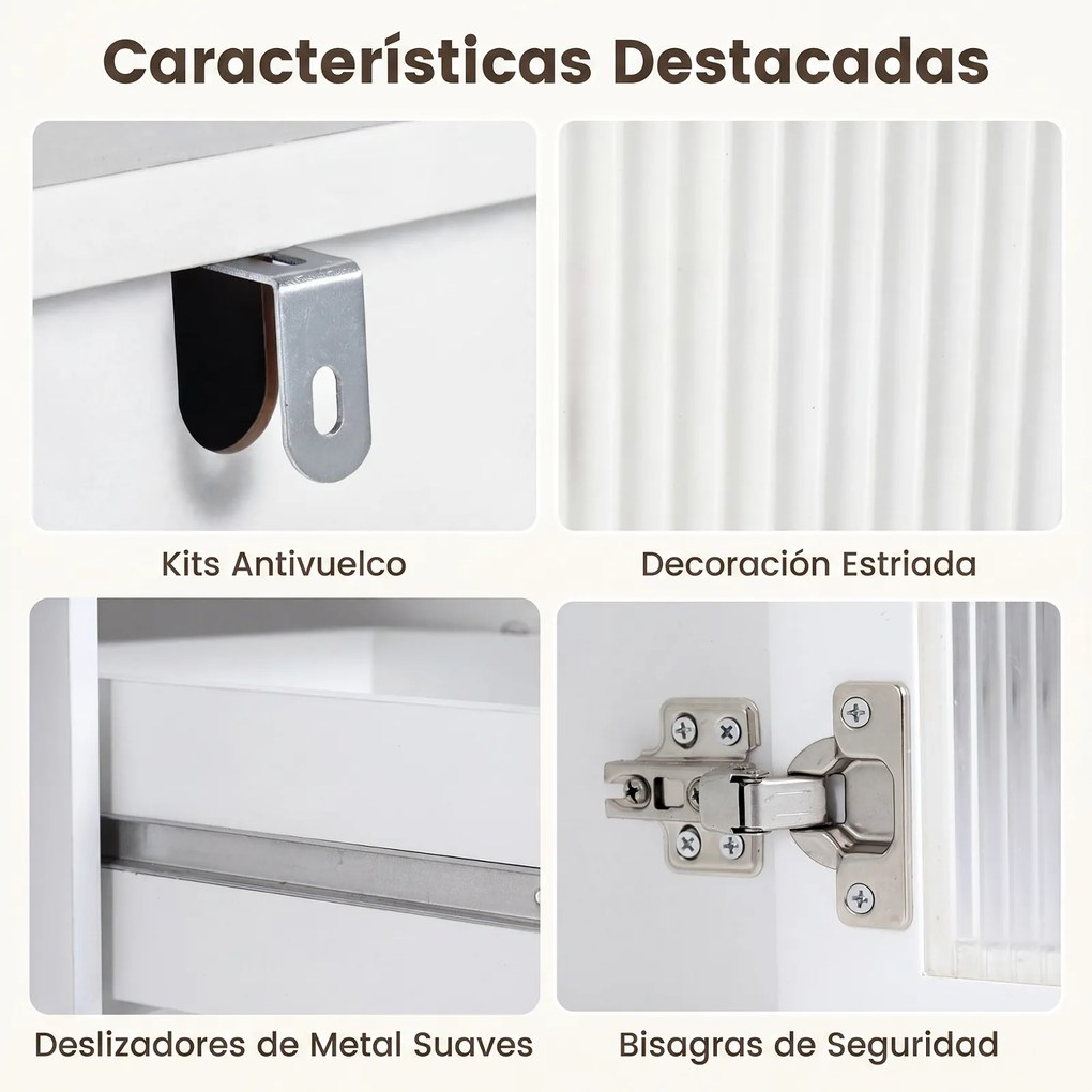 Toucador de Maquilhagem com Espelho, 106 x 40 x 134,5 cm, Iluminação Regulável, Branco