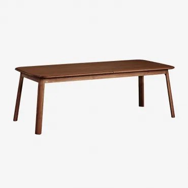 Mesa De Jantar Extensível De Madeira (220-320x95 Cm) Treveris Castanho Nogal Oscuro - Sklum