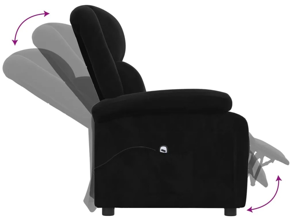 Poltrona de massagens reclinável veludo preto