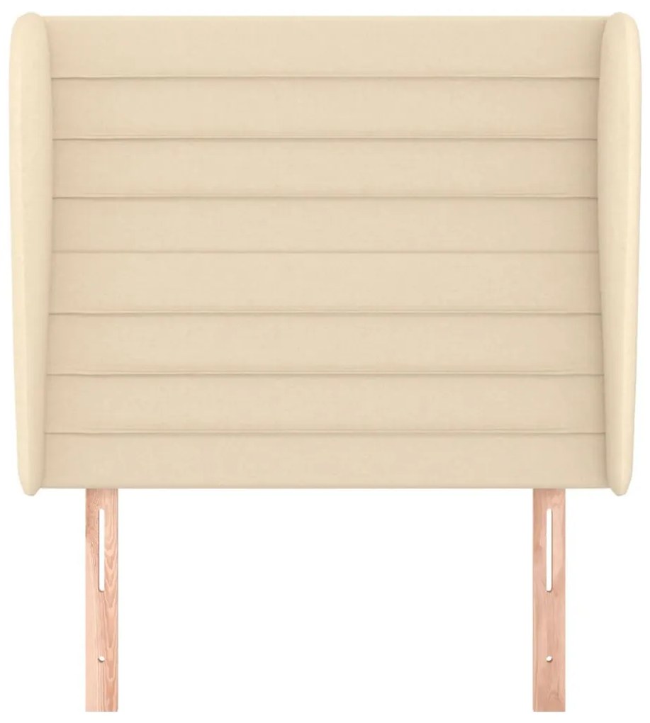 Cabeceira de cama c/ abas tecido 93x23x118/128 cm creme