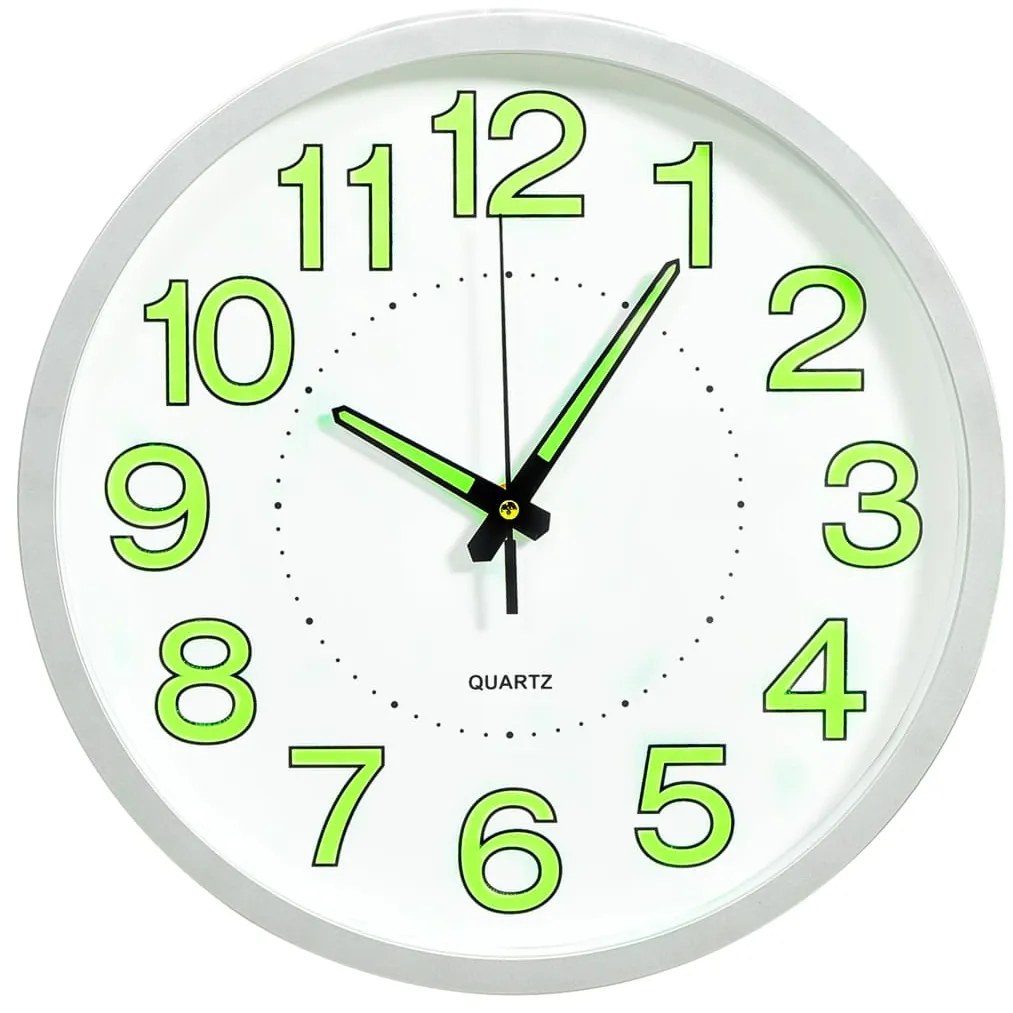 Relógio de parede luminoso 30 cm branco