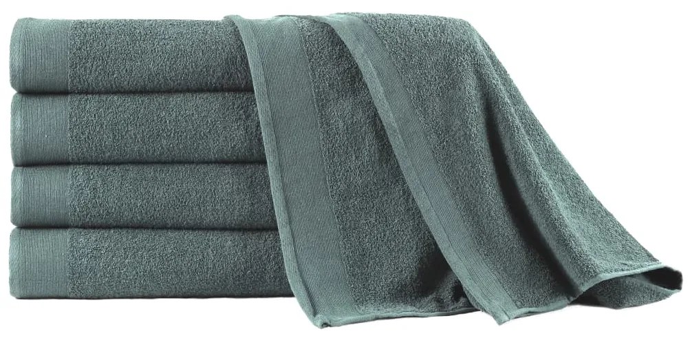 vidaXL Conjunto toalhas banho 5 pcs algodão 450 g 100x150 cm verde