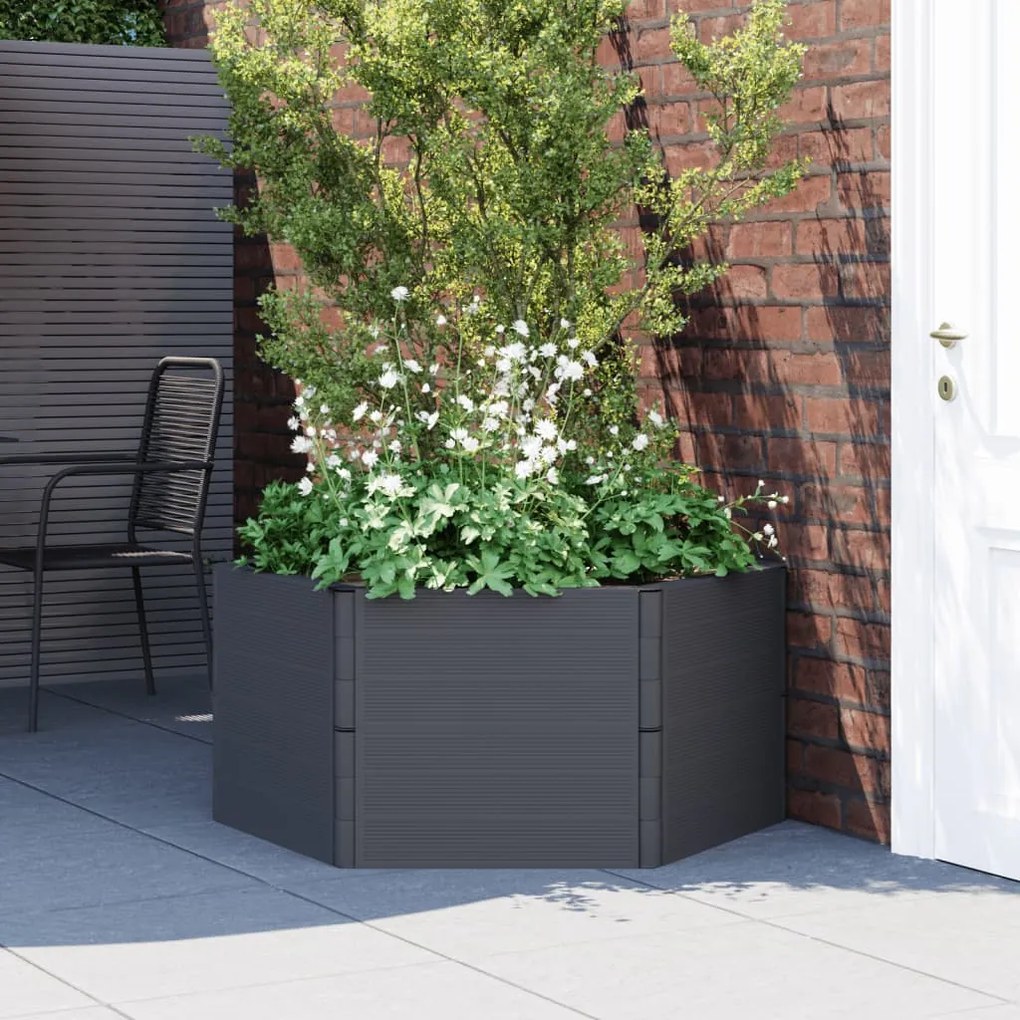 vidaXL Vaso/floreira de jardim PP antracite