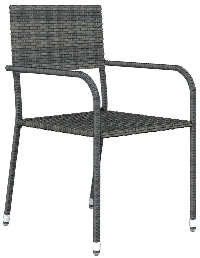 3 pcs conjunto de jantar para jardim cinzento