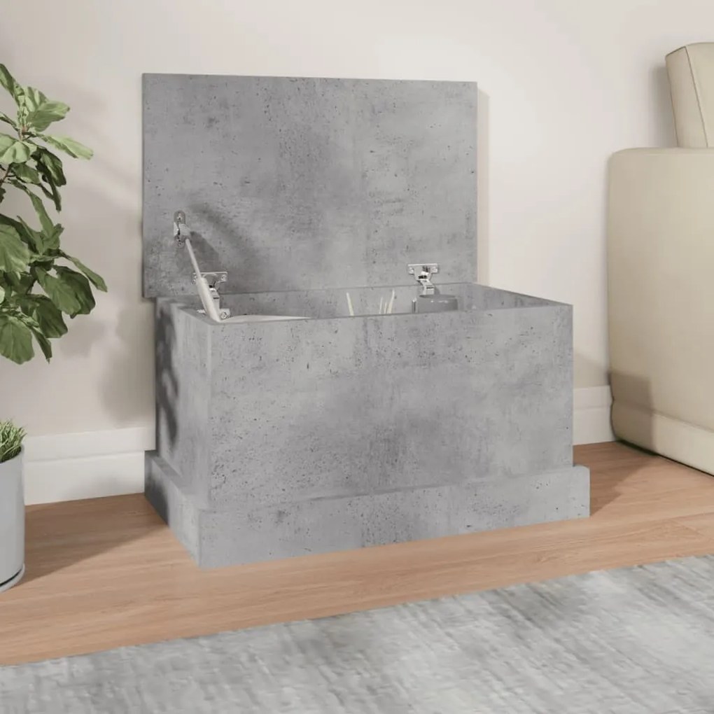 816500 vidaXL Caixa de arrumação 50x30x28 cm derivados madeira cinza cimento