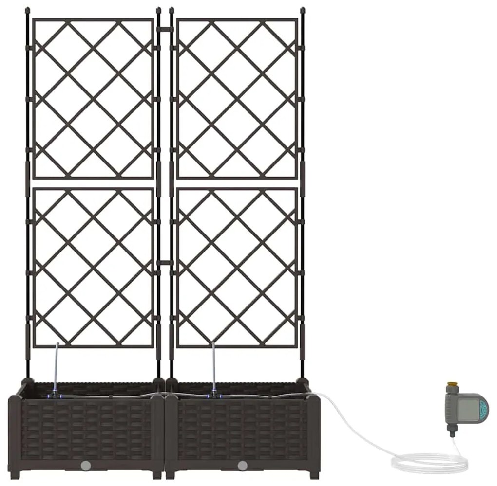 Jardineiras de Jardim 1 pc Castanho 80 x 40 x 126 cm Plástico