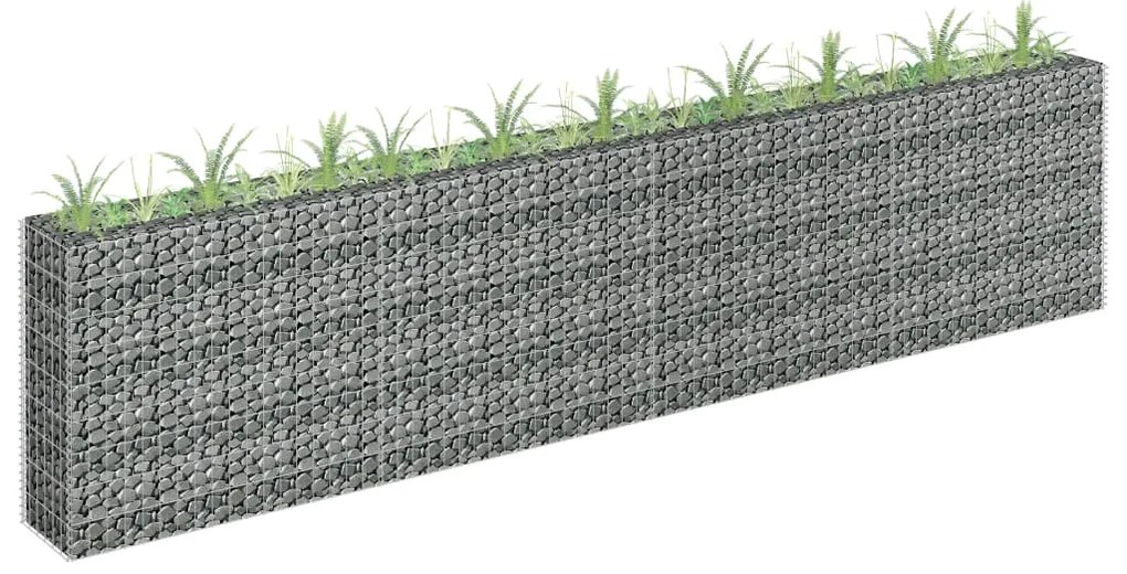 Canteiro elevado/cesto gabião 360x30x90 cm aço galvanizado