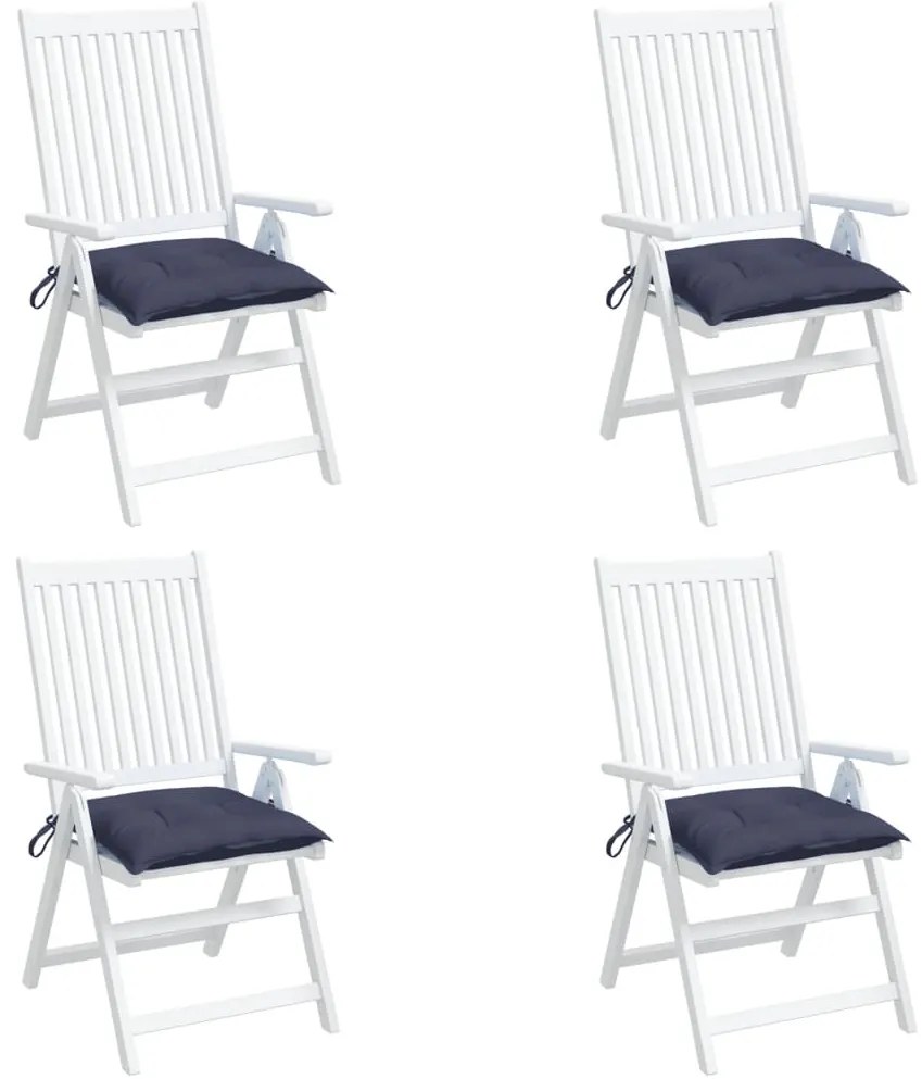 Almofadões cadeira 4 pcs 40x40x7 cm tecido oxford azul-marinho