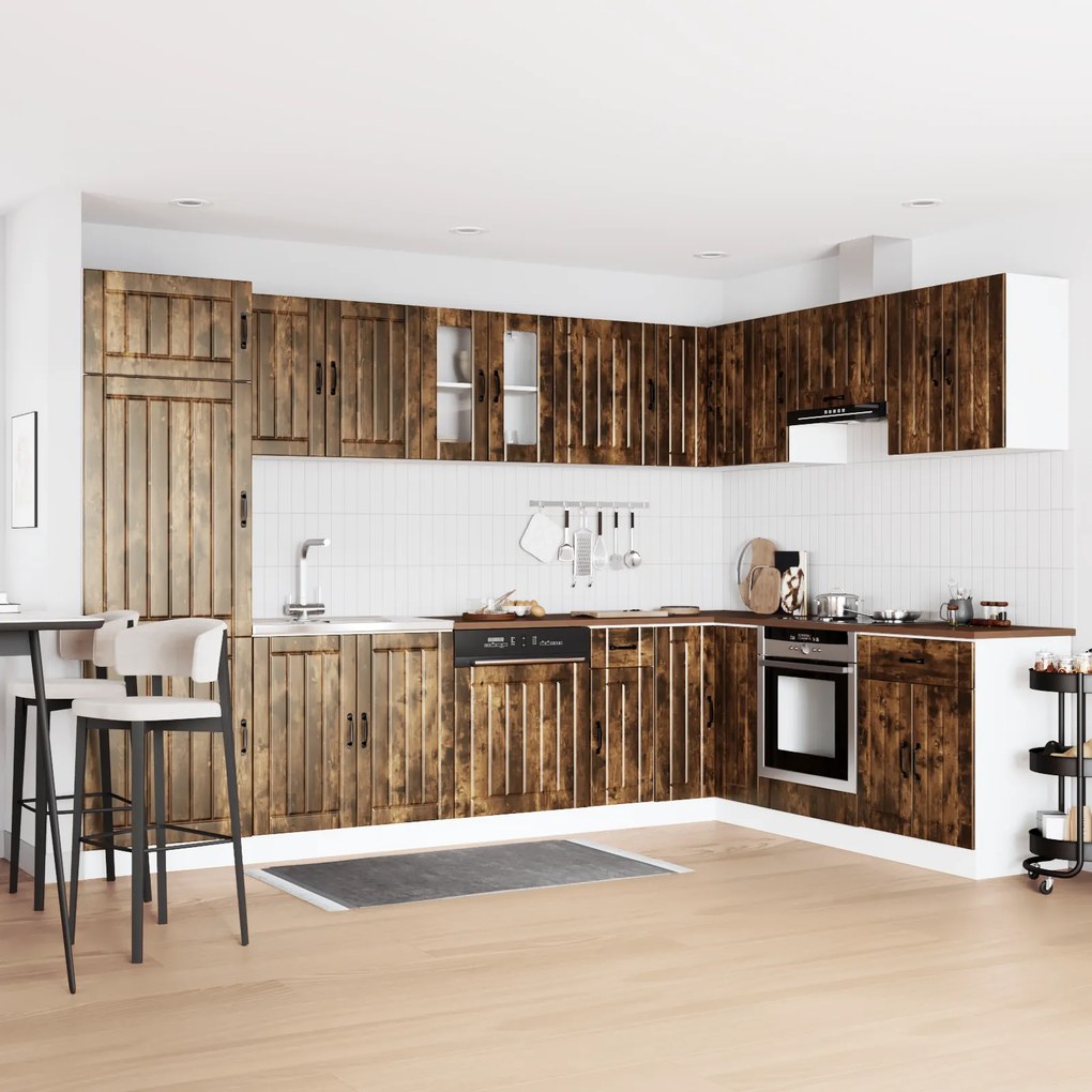 vidaXL Armário de Cozinha Lucca 2 pcs Castanho 80 x 46 x 81.5 cm
