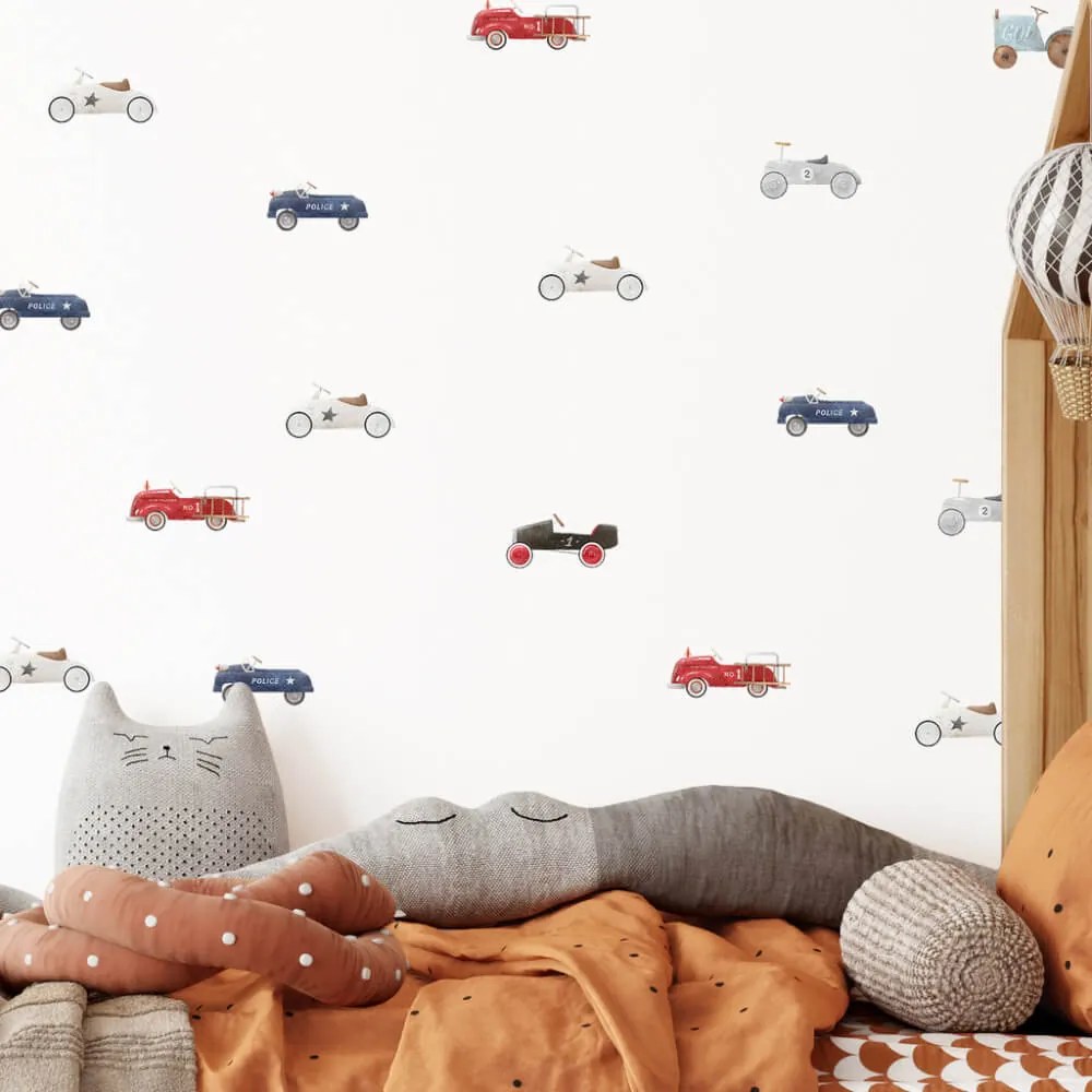 Autocolantes infantis para colocar por cima da cama – Carros retro