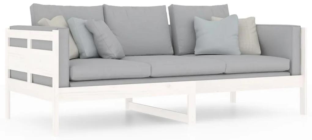 Sofá-cama 90x200 cm madeira de pinho maciça branco