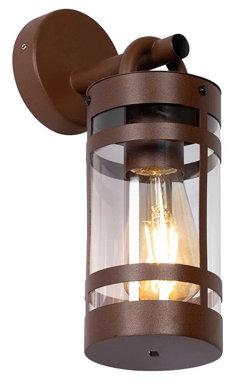 Candeeiro de parede exterior industrial castanho ferrugem IP44 - Ruben