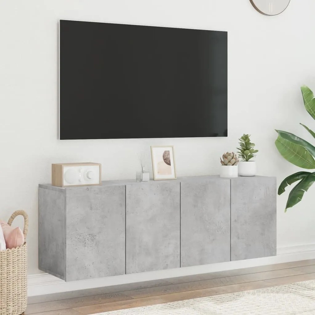 Móveis de parede para TV 2 pcs 60x30x41 cm cinzento cimento
