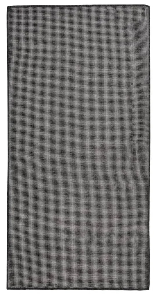 340773 vidaXL Tapete de tecido plano para exterior 100x200 cm cinzento