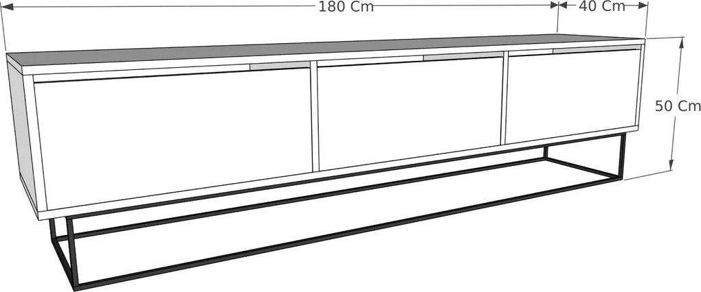 Móvel TV Kordon – Felt Black – 180x50x40 cm