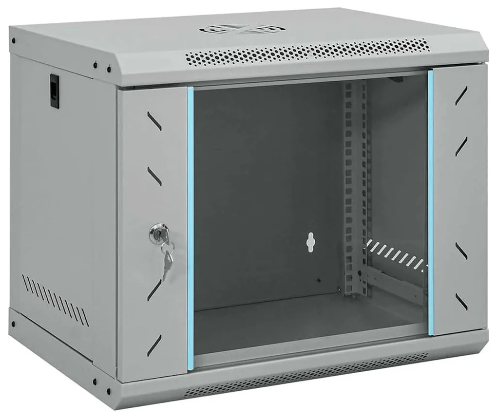 vidaXL Armário de Rede com armazenamento Cinzeto 53 x 45 x 45 cm Aço